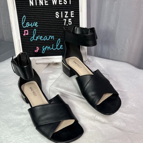 Nine West Criss Cross Short Heeled Sandals - 7.5 - Picture 1 of 16